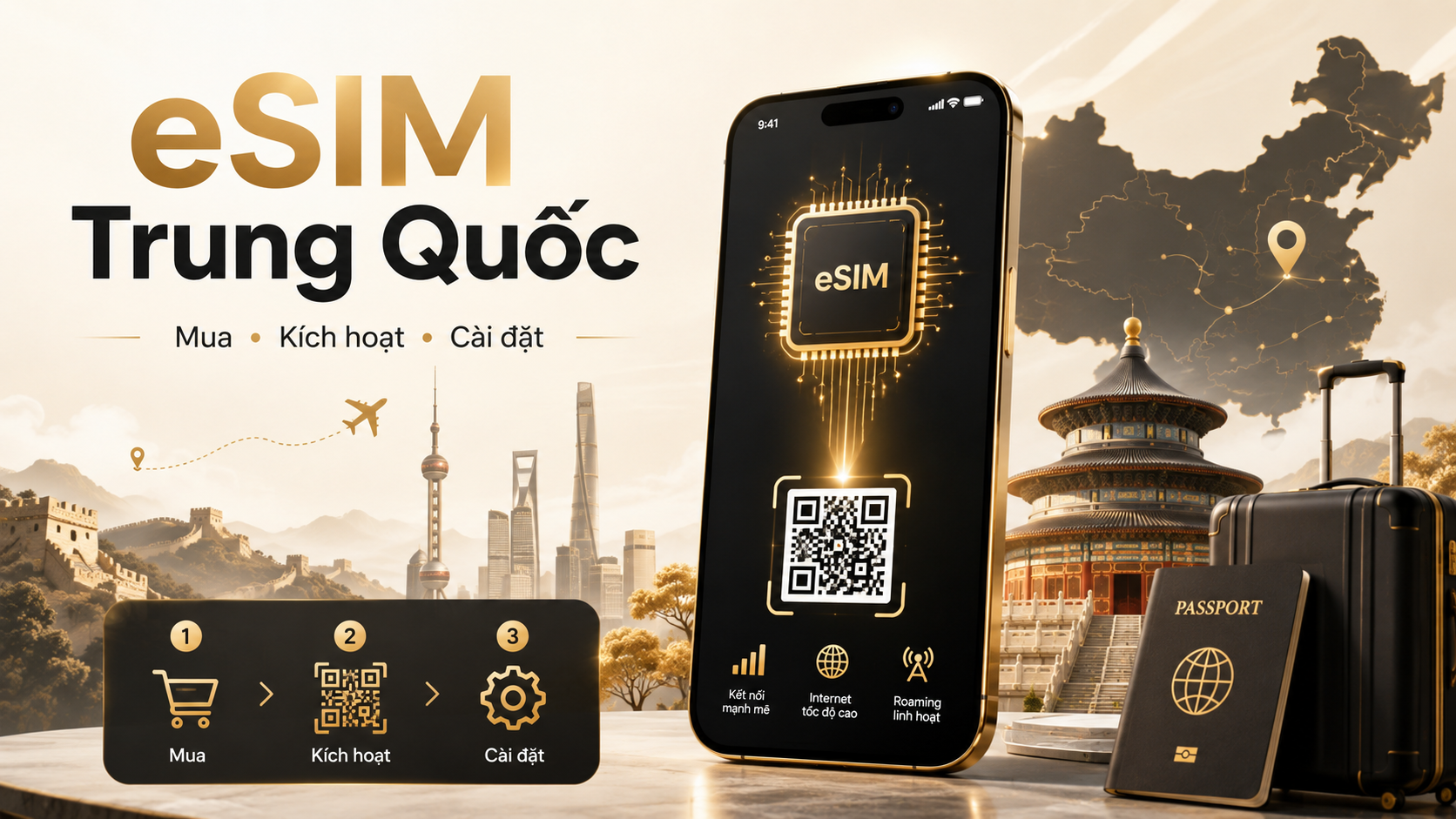 Hướng dẫn từng bước mua, kích hoạt, cài đặt eSIM Trung Quốc